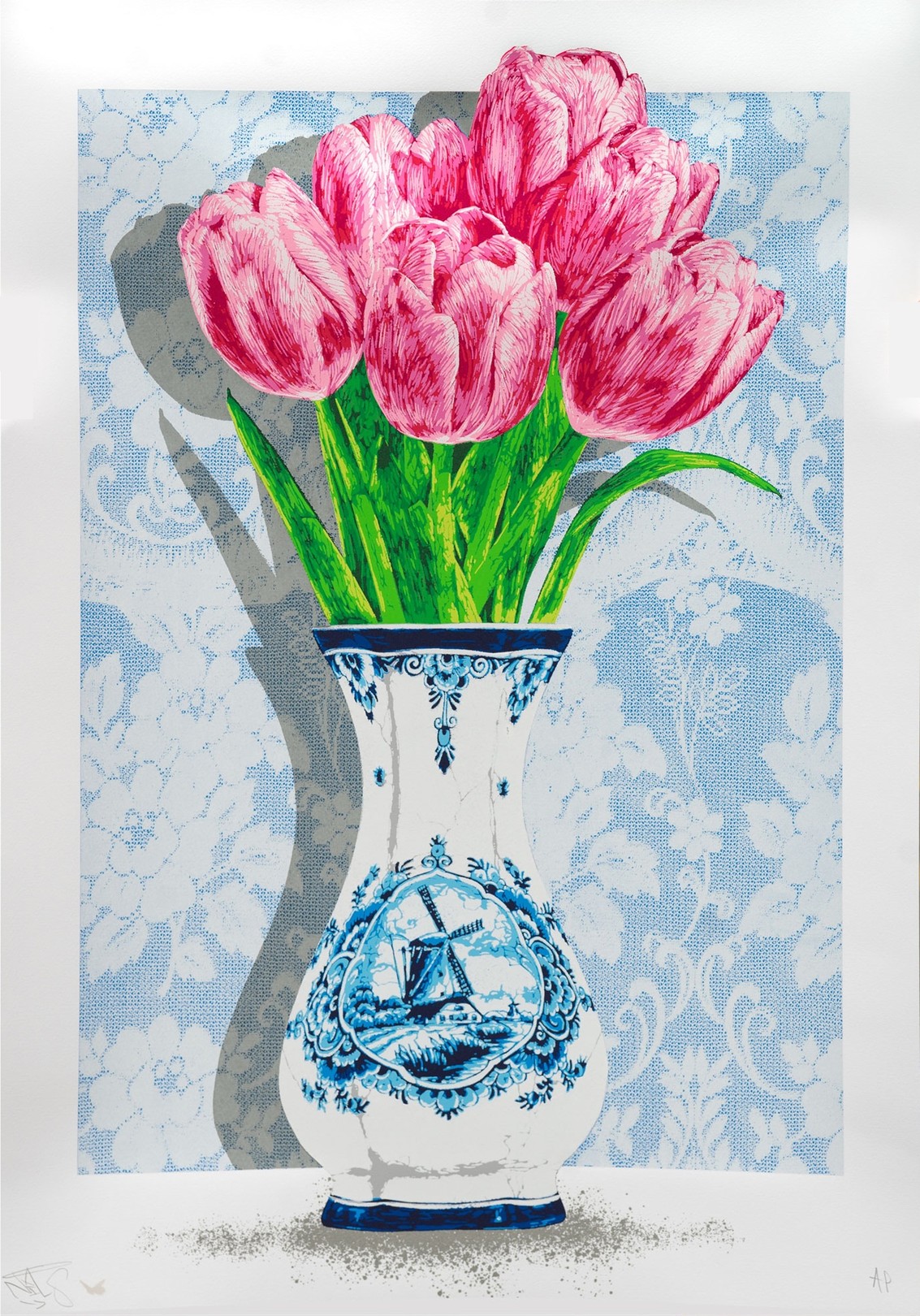 Nils.Rva, Tulpen - Pink on Blue Nils.Rva, Tulpen - Pink on Blue