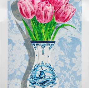 Print, Tulpen - Pink on Blue, Nils.Rva