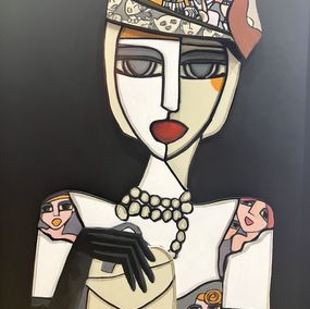 Painting, Prête pour sortir, Martine Fauve Dechavanne