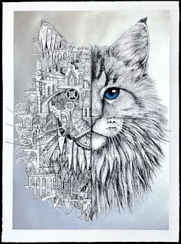 Print, Cat Mechanimal (silver) AP, Ardif