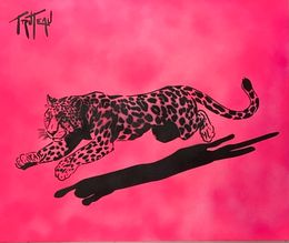Painting, The Pink léopard, Truteau