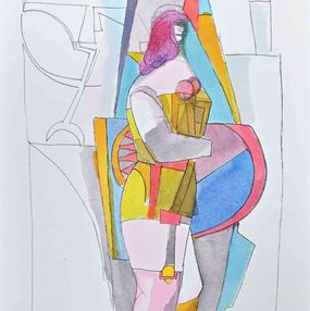 Fine Art Drawings, Mechanical Body In Colors, Richard Lindner