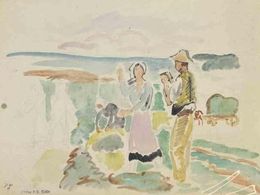 Fine Art Drawings, Farmers, Paul Emile Colin