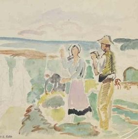 Fine Art Drawings, Farmers, Paul Emile Colin