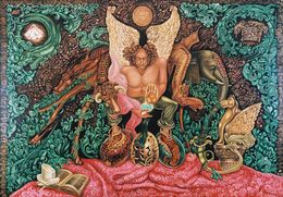 Painting, Adonai sitting on Easter eggs, Valery Tatar