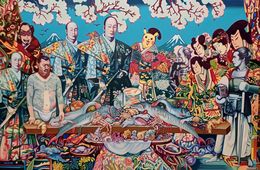 Painting, Secret supper in the Kuril Islands, in search of Pokemon Painting, Valery Tatar