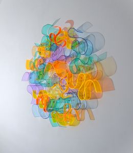 Sculpture, Kringel Neonorange / Türkis, Selçuk Dizlek