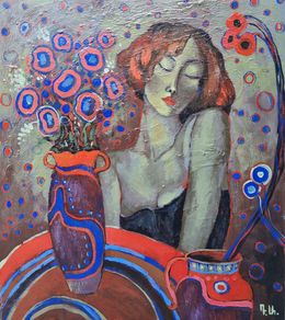 Painting, Whispers of Red and Blue, Davit Arstamyan