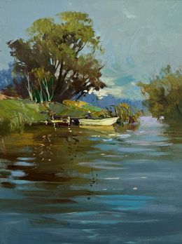 Gemälde, Boat ride on the river, Suprunchuk Yuriy