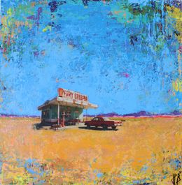 Gemälde, The gas station #2, Jean-Philippe Berger