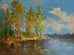 Painting, Reflection of autumn in the river, Suprunchuk Yuriy