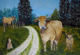 Peinture, Sur le chemin de Saint Jacques, Gyslaine Pachet-Micheneau