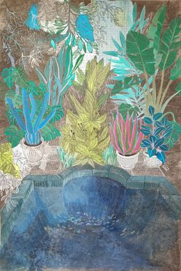 Painting, Jardin oublié, Cécile Duchêne-Malissin