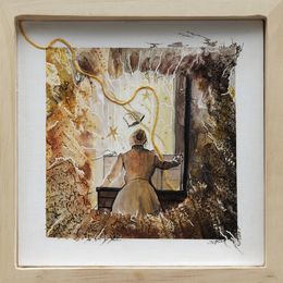 Peinture, Rayon de magie - Représentation onirique, symbolique du fil du temps, Sylvie Robert Alonso