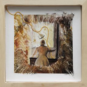 Gemälde, Rayon de magie - Représentation onirique, symbolique du fil du temps, Sylvie Robert Alonso