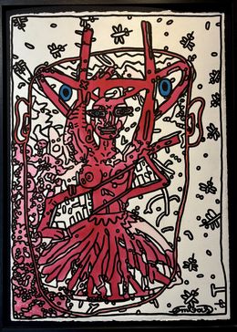 Painting, Il rêve d'une danseuse et ça l'énerve. Ya plein de trucs qui le piquent. La haine contre les tiques, les moustiques., Robert Combas
