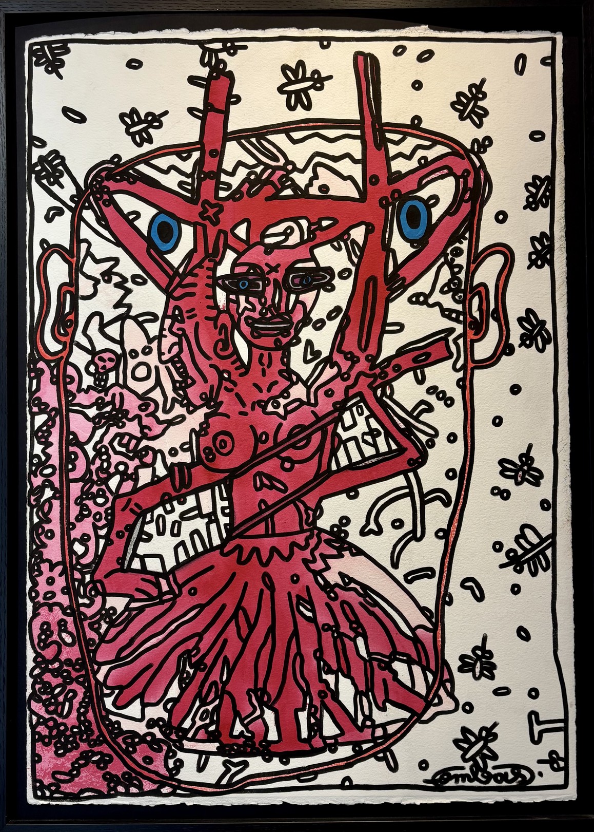 Robert Combas, Il rêve d'une danseuse et ça l'énerve. Ya plein de trucs qui le piquent. La haine contre les tiques, les moustiques. Robert Combas, Il rêve d'une danseuse et ça l'énerve. Ya plein de trucs qui le piquent. La haine contre les tiques, les moustiques.