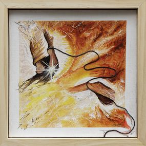 Gemälde, Le sillon de notre vie - Représentation onirique, symbolique du fil du temps, Sylvie Robert Alonso