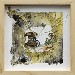Gemälde, Histoire de fils - Représentation onirique, symbolique du fil du temps, Sylvie Robert Alonso