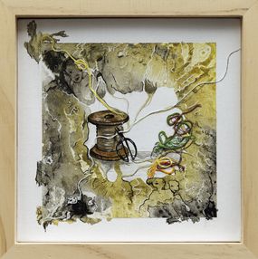 Gemälde, Histoire de fils - Représentation onirique, symbolique du fil du temps, Sylvie Robert Alonso