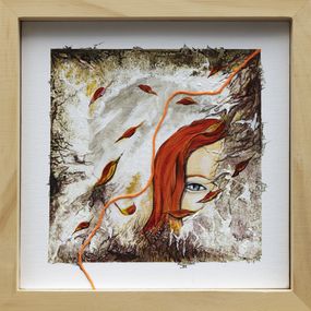 Gemälde, Le fil du Renouveau - Représentation onirique, symbolique du fil du temps, Sylvie Robert Alonso