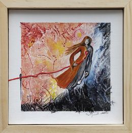 Gemälde, Le fil de la Vie - Représentation onirique, symbolique du fil du temps, Sylvie Robert Alonso