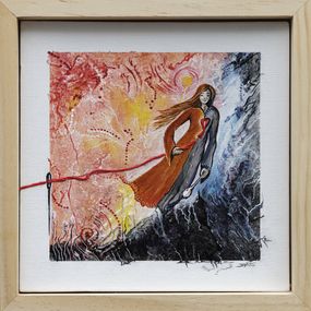 Gemälde, Le fil de la Vie - Représentation onirique, symbolique du fil du temps, Sylvie Robert Alonso