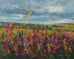 Peinture, Rainbow Over Sunny Fields, Nikolay Dmitriev