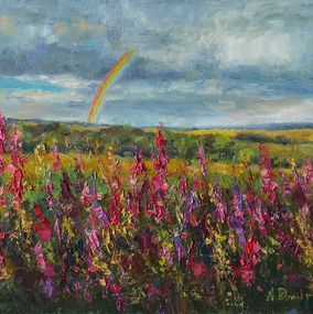 Gemälde, Rainbow Over Sunny Fields, Nikolay Dmitriev