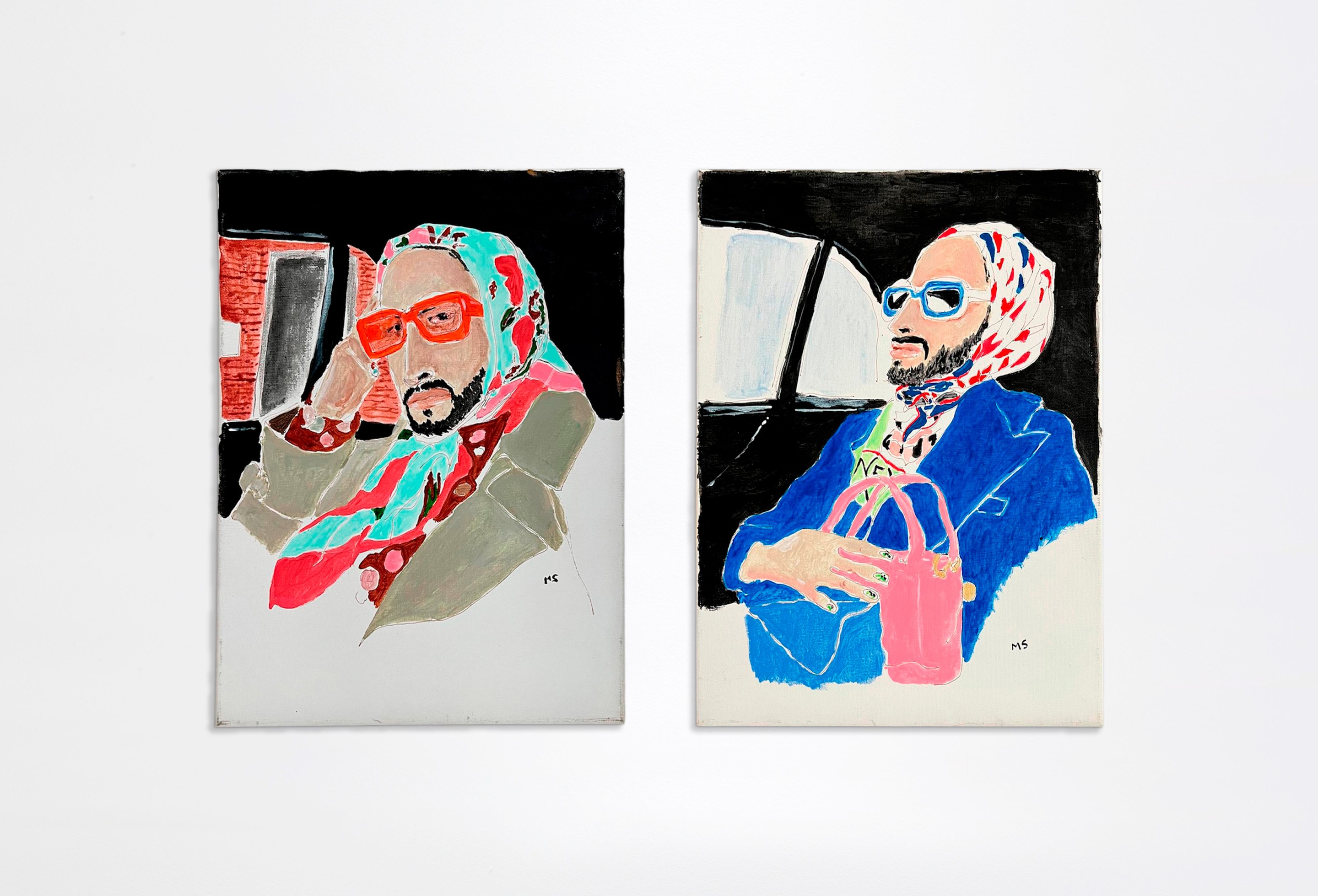 Manuel Santelices, Fashion designer Marc Jacobs Pink and blue, Diptych Manuel Santelices, Fashion designer Marc Jacobs Pink and blue, Diptych