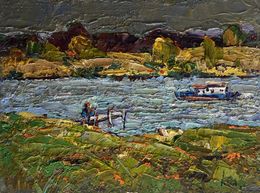 Gemälde, Sailing on the river, Ivanyuk Oleksiy