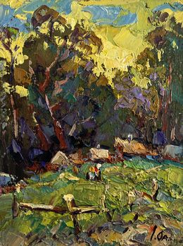 Gemälde, Village near the forest, Ivanyuk Oleksiy