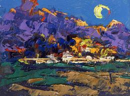 Gemälde, Morning summer moon, Ivanyuk Oleksiy