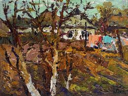 Painting, Village with the approach of spring, Oksana Ivanyuk
