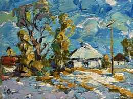Gemälde, The first snow fell, Ivanyuk Oleksiy