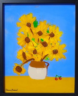 Gemälde, Tournesols et cerises, Damien Berrard