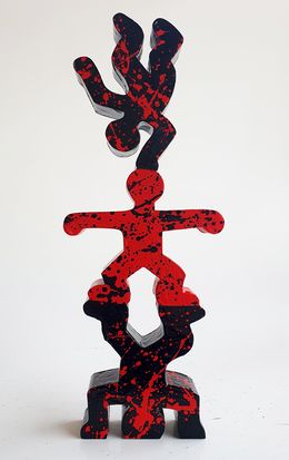 Sculpture, 3 acrobates Haring, Spaco