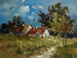 Painting, Houses in the forest, Suprunchuk Yuriy