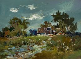 Painting, Countryside tranquility in summer, Suprunchuk Yuriy