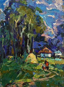 Gemälde, House near the forest, Ivanyuk Oleksiy