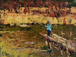 Gemälde, The Lonely Fisherman, Oksana Ivanyuk