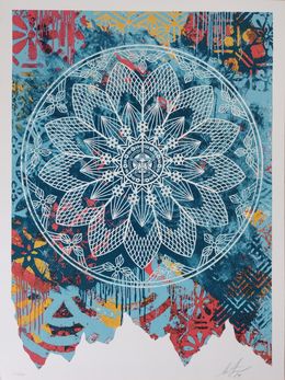 Print, Collage Peace Mandala (Blue), Shepard Fairey (Obey)