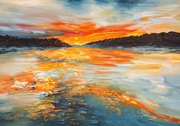 Gemälde, Romantic Evening Lake S 1, Peter Nottrott