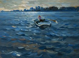 Painting, In the evening in a boat, Suprunchuk Yuriy