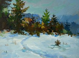 Gemälde, In the snowy forest, Suprunchuk Yuriy