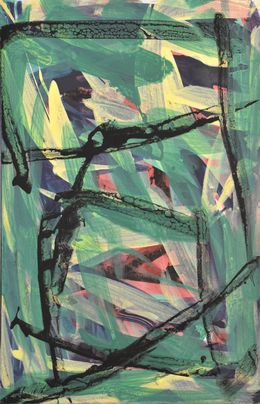 Gemälde, Composition vert et noir, Rudolf Wiesinger