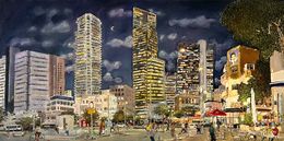 Painting, Tel Aviv Lights, Helena Liberman