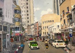 Painting, Tel Aviv Scene, Helena Liberman