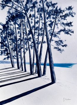 Gemälde, Plage du Cap Coz - Encre bicolore #2, Frédéric Cadiou