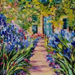 Painting, Provence. The flowering of irises" impressionistic landscape of the Volsky Lily?, Lilya Volskaya